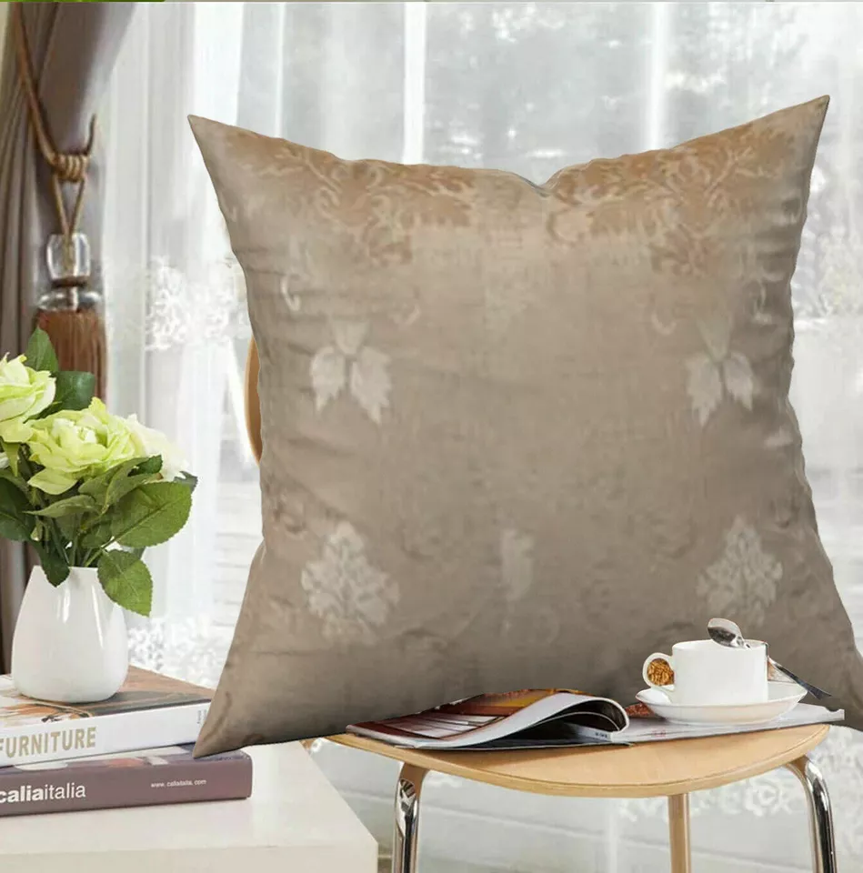 Virginia Gold floral jacquard cushion cover for sofa or bedroom styling