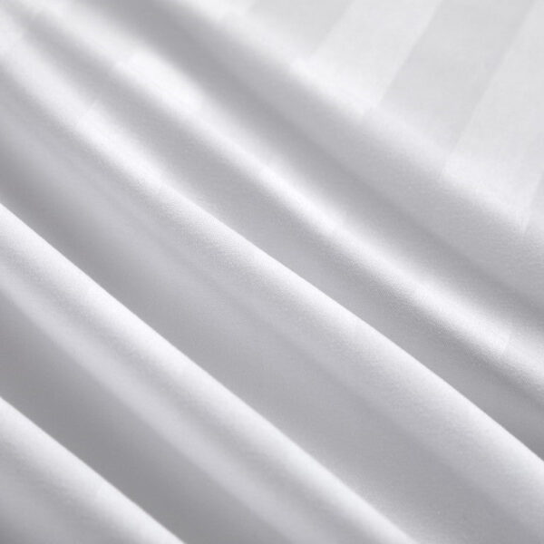 White satin stripe fitted sheet elasticated edge Rugstars UK