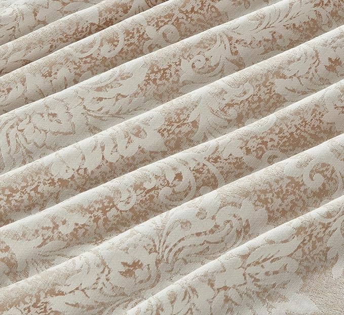Luxury jacquard damask bedding set showing soft patterned finish