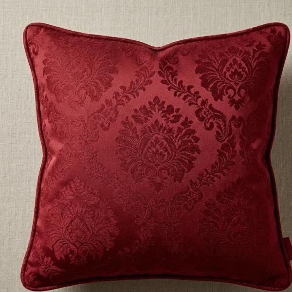 Burgundy Las Vegas jacquard cushion cover
