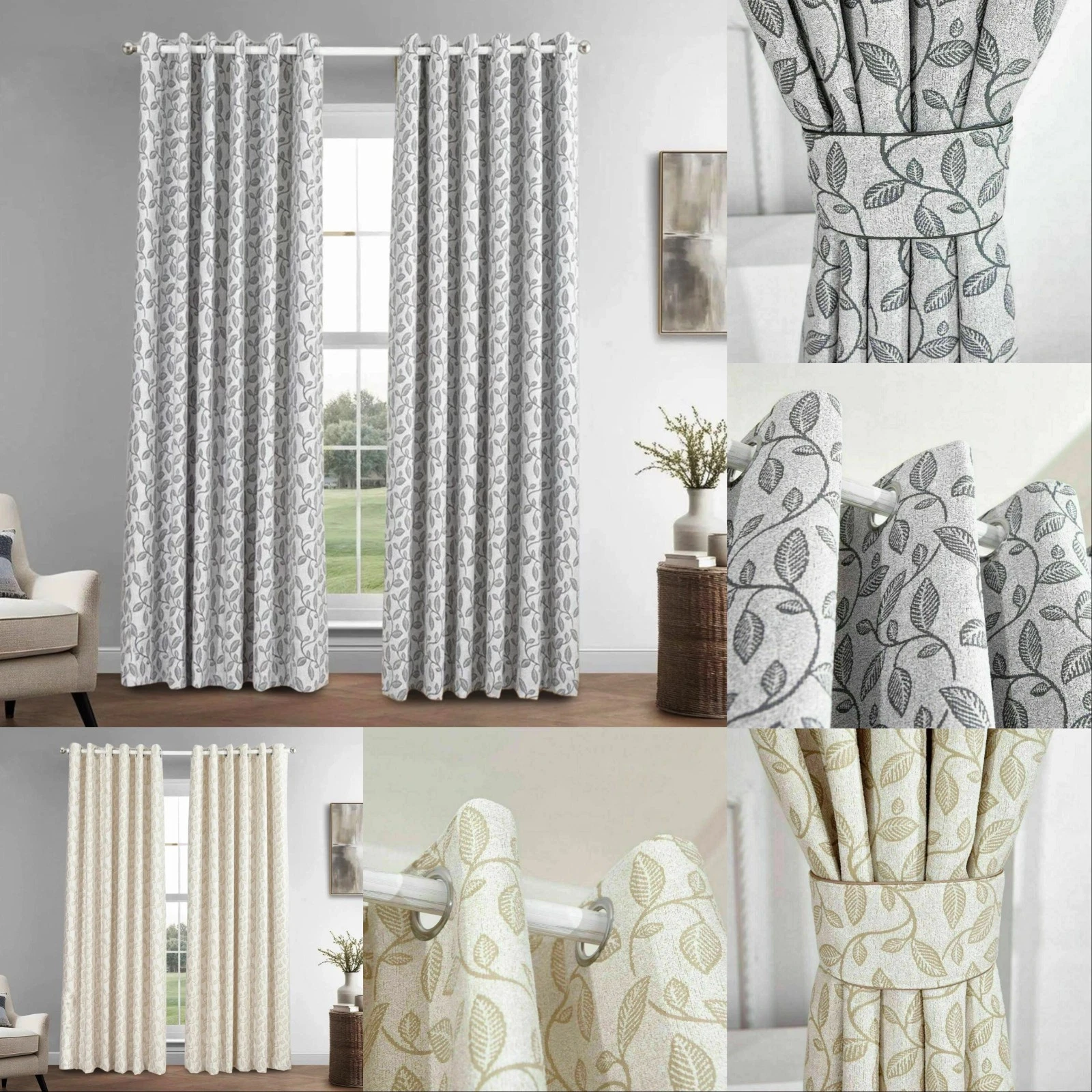Miami Jacquard Pencil Pleat Curtains
