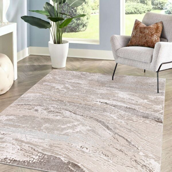 Beige Jeze Modern Distressed Rug detail view 4 Rugstars UK