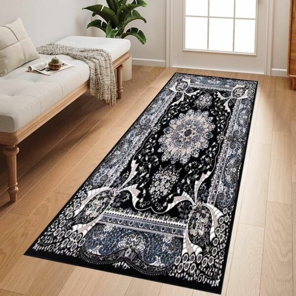 Black Rada Traditional Runner Rug detail view 1 Rugstars UK