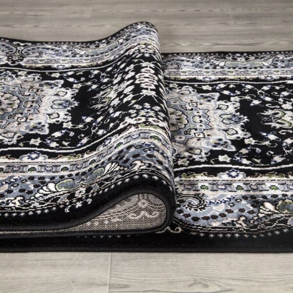 Black Rada Traditional Runner Rug detail view 4 Rugstars UK