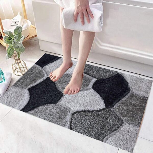 Black White Pona Pebble Shaggy Rug detail view 1 Rugstars UK
