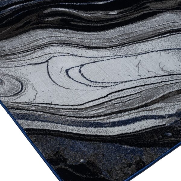Blue Gant Marble Effect Rug full view of the pattern Rugstars UK