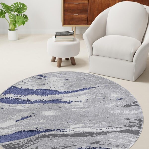 Blue Jeze Modern Distressed Rug detail view 3 Rugstars UK