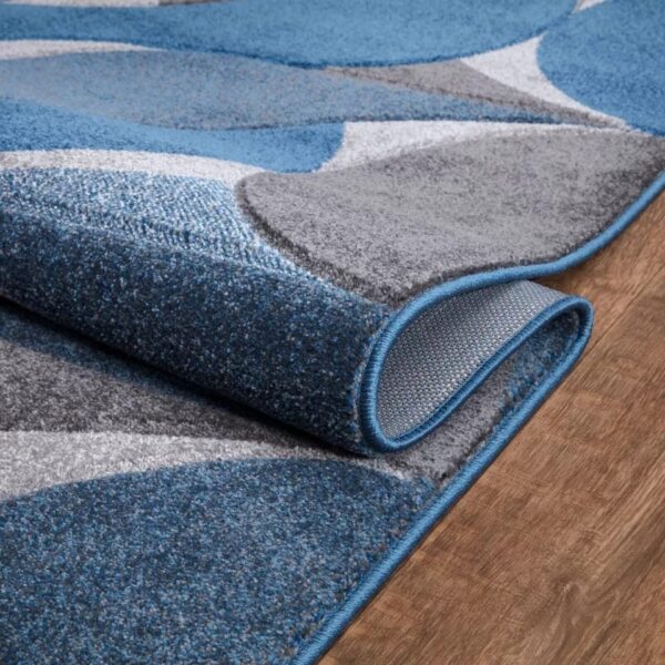 Blue Kenzo Geometric Area Rug detail view 4 Rugstars UK