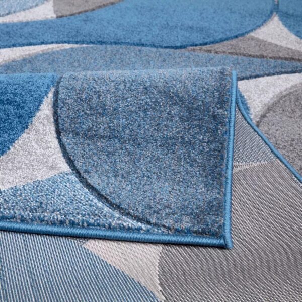 Blue Kenzo Geometric Area Rug detail view 5 Rugstars UK