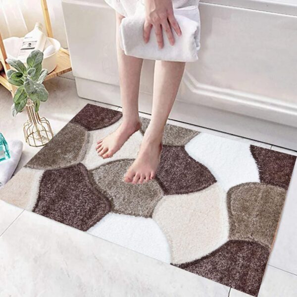 Brown Beige Pona Pebble Shaggy Rug detail view 1 Rugstars UK