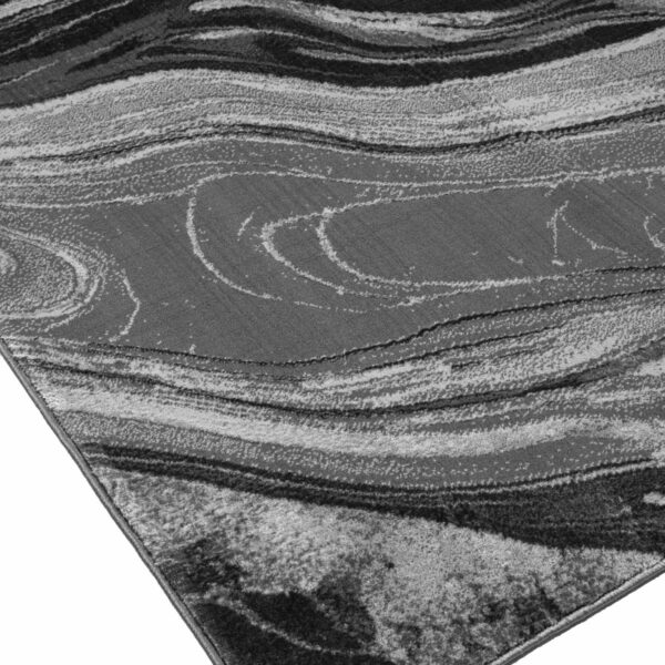 Dark Grey Gant Marble Effect Rug corner detail Rugstars UK