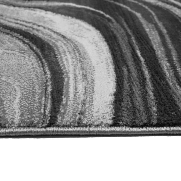 Dark Grey Gant Marble Effect Rug edge and pile close up Rugstars UK