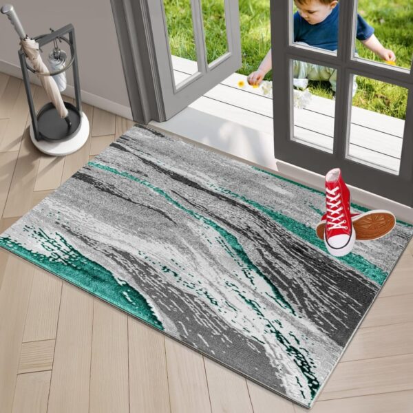 Emerald Jeze Modern Distressed Rug detail view 2 Rugstars UK