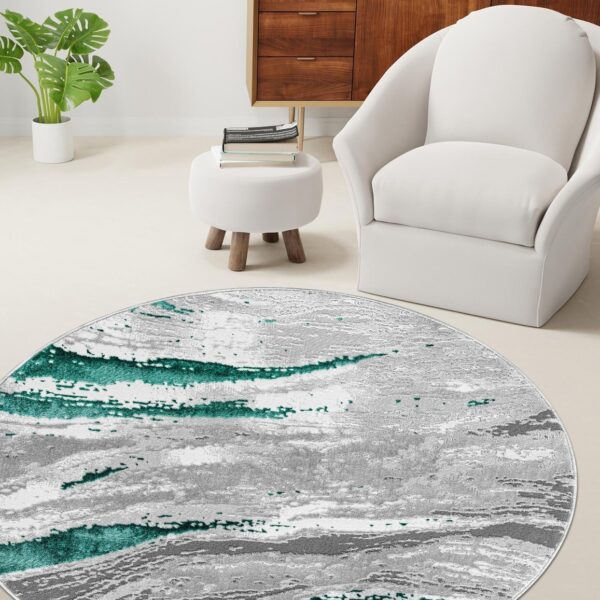 Emerald Jeze Modern Distressed Rug detail view 3 Rugstars UK