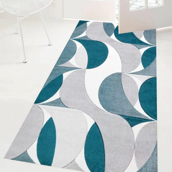 Emerald Kenzo Geometric Area Rug detail view 1 Rugstars UK