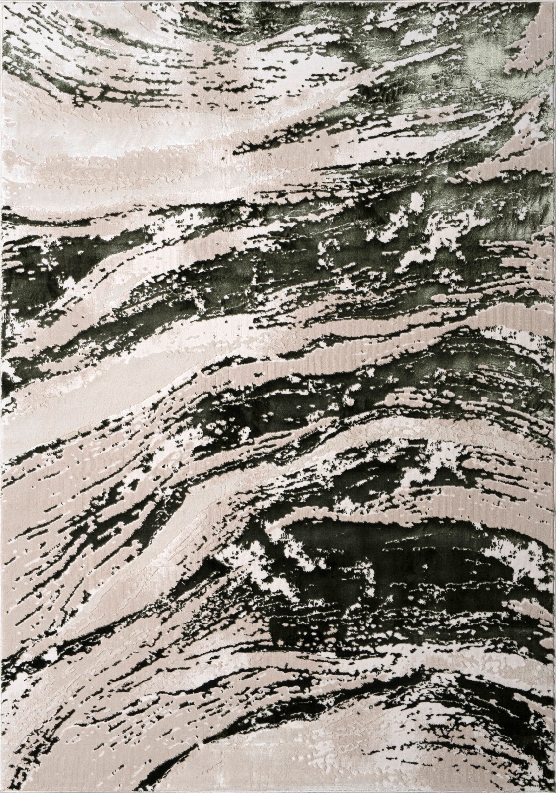Green Jeze Modern Distressed Rug detail view 1 Rugstars UK