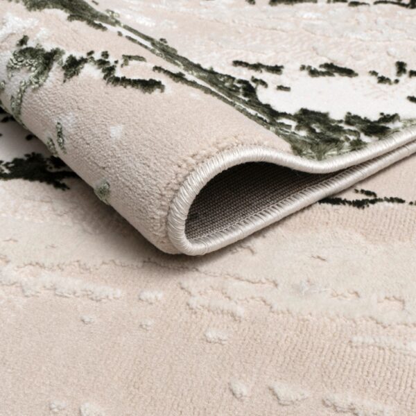 Green Jeze Modern Distressed Rug detail view 2 Rugstars UK