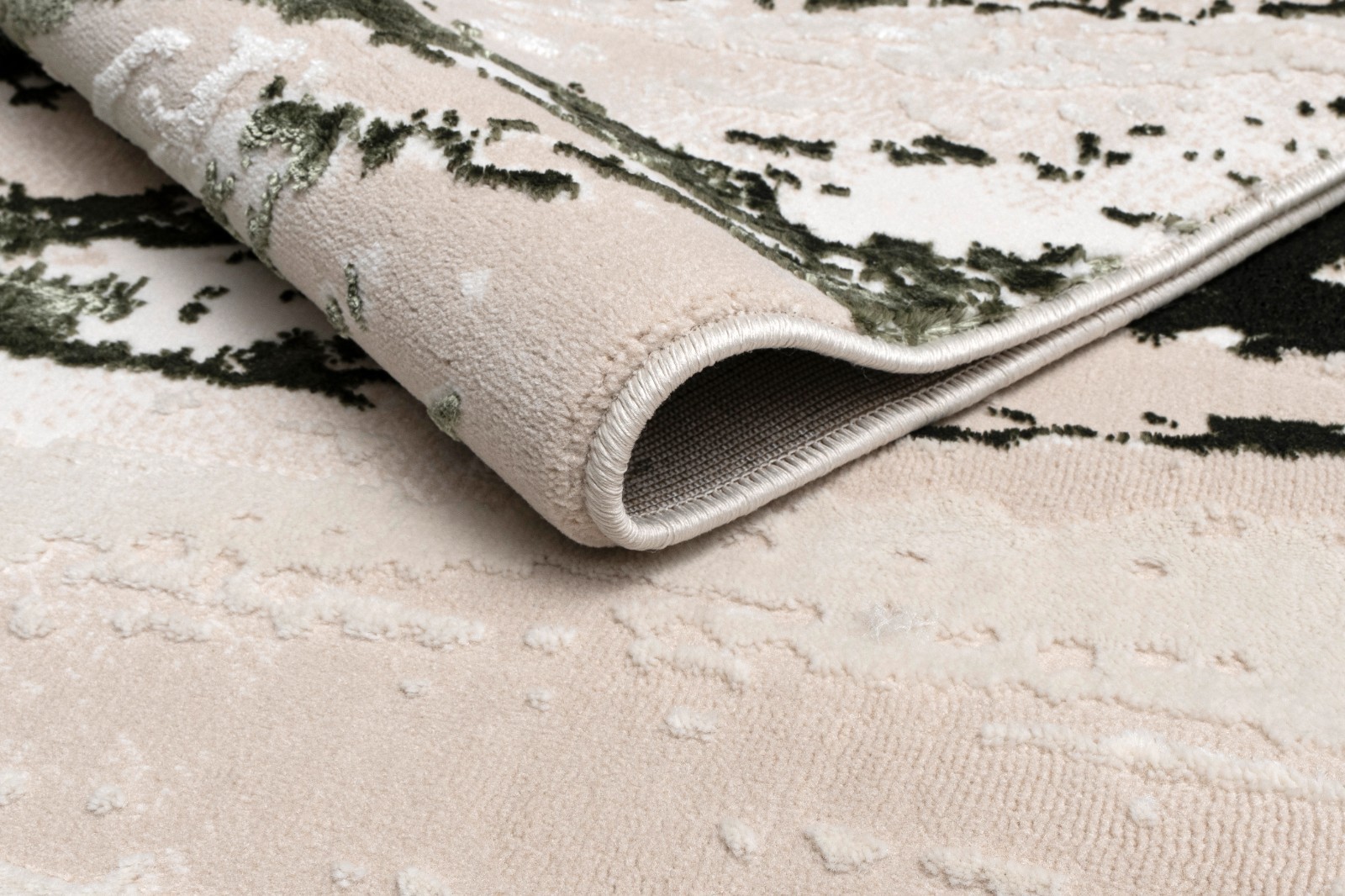Green Jeze Modern Distressed Rug detail view 2 Rugstars UK