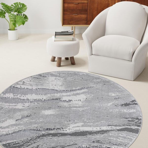 Grey Jeze Modern Distressed Rug detail view 3 Rugstars UK