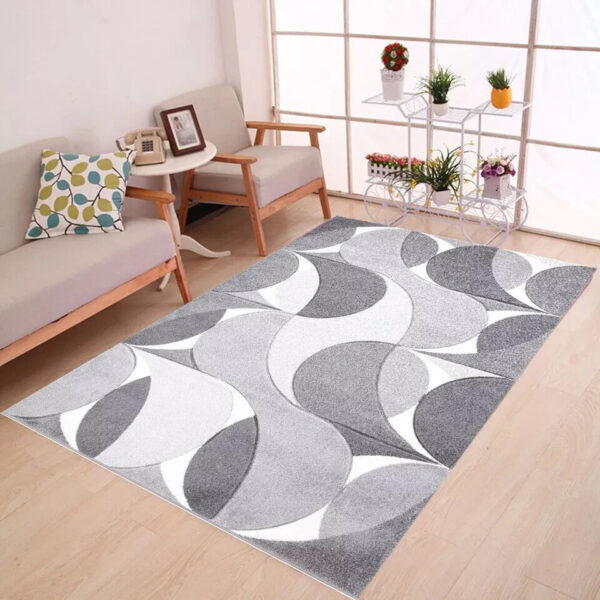 Grey Kenzo Geometric Area Rug detail view 1 Rugstars UK