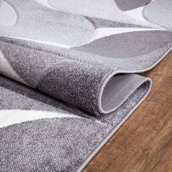 Grey Kenzo Geometric Area Rug detail view 2 Rugstars UK