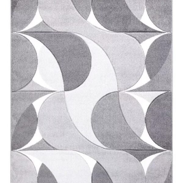 Grey Kenzo Geometric Area Rug detail view 3 Rugstars UK