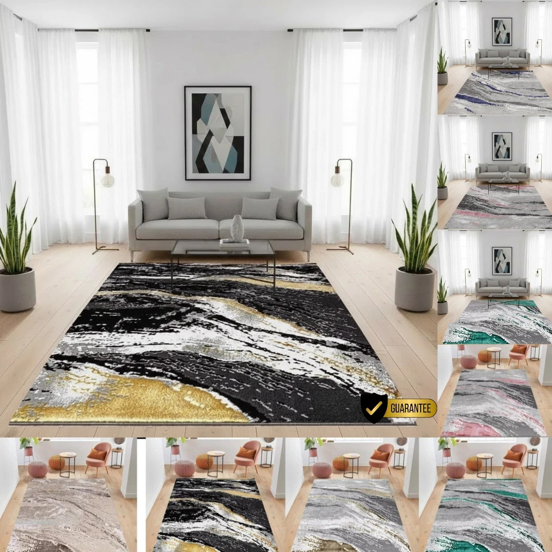 Jeze Modern Distressed Rug shown in several colourways Rugstars UK