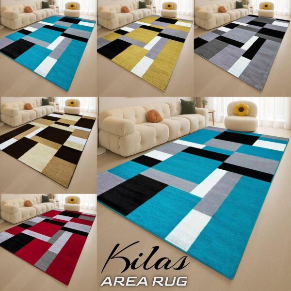 Kilas Modern Geometric Rug shown in all six colourways Rugstars UK
