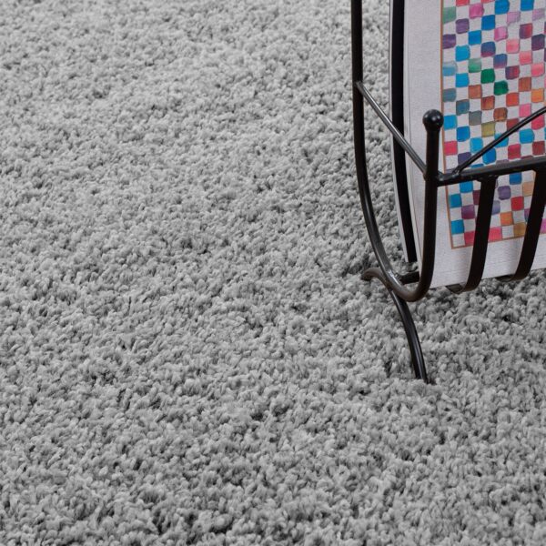 Light Grey Verona Thick Shaggy Rug pile detail Rugstars UK