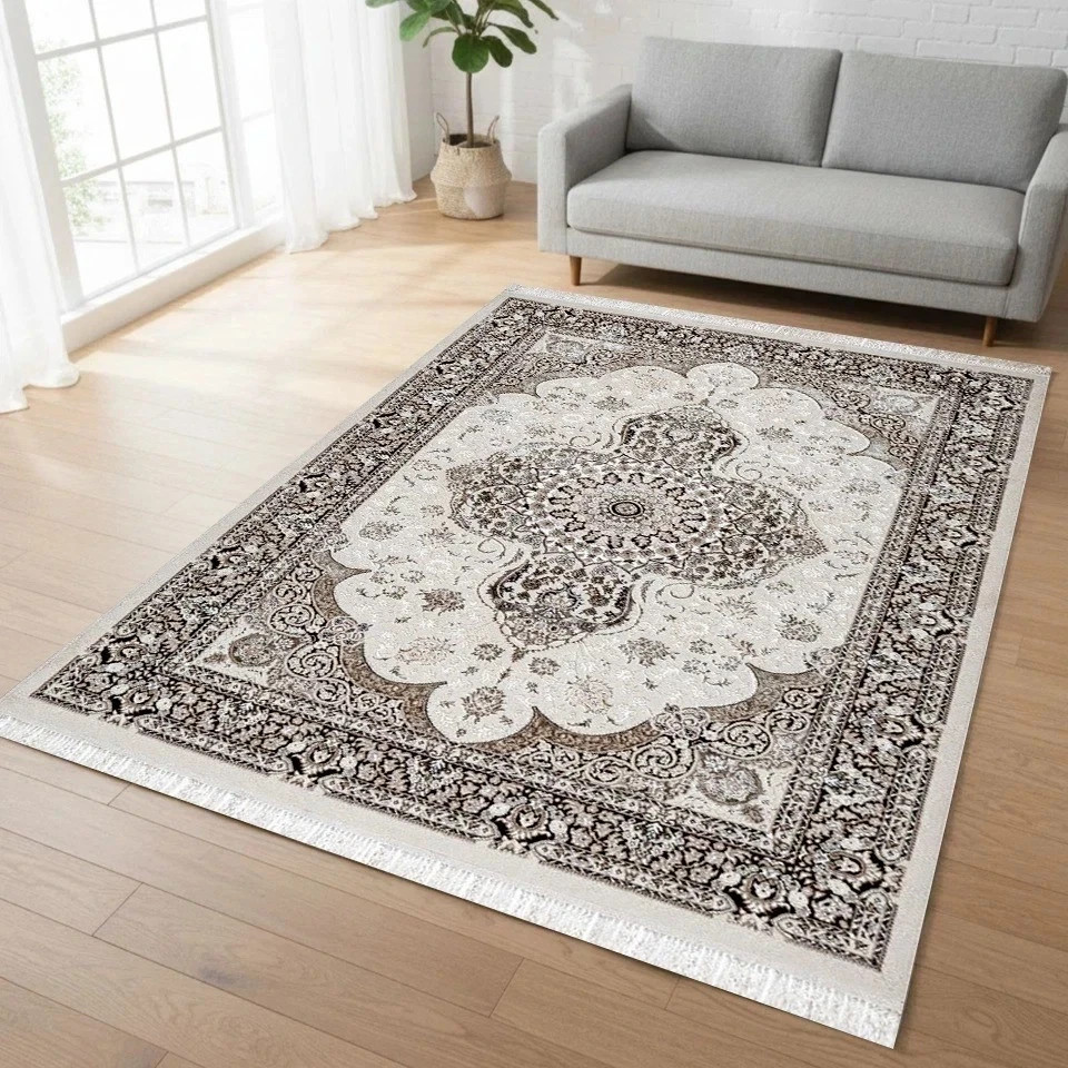 Mink Crystal Traditional Medallion Rug in a room setting Rugstars UK