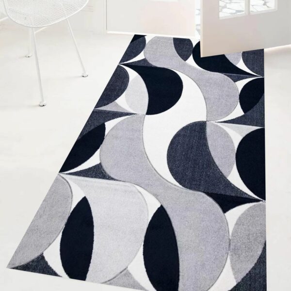 Navy Kenzo Geometric Area Rug detail view 1 Rugstars UK