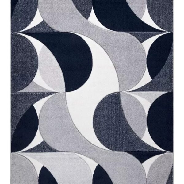 Navy Kenzo Geometric Area Rug detail view 3 Rugstars UK