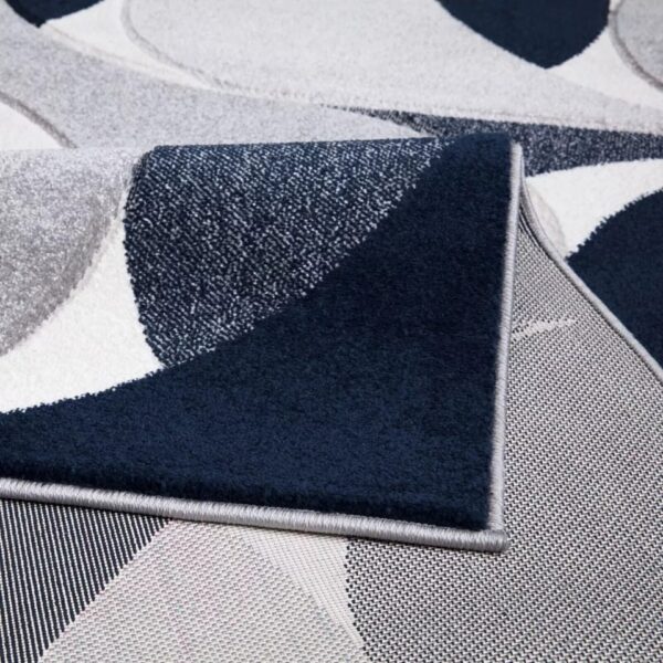 Navy Kenzo Geometric Area Rug detail view 5 Rugstars UK