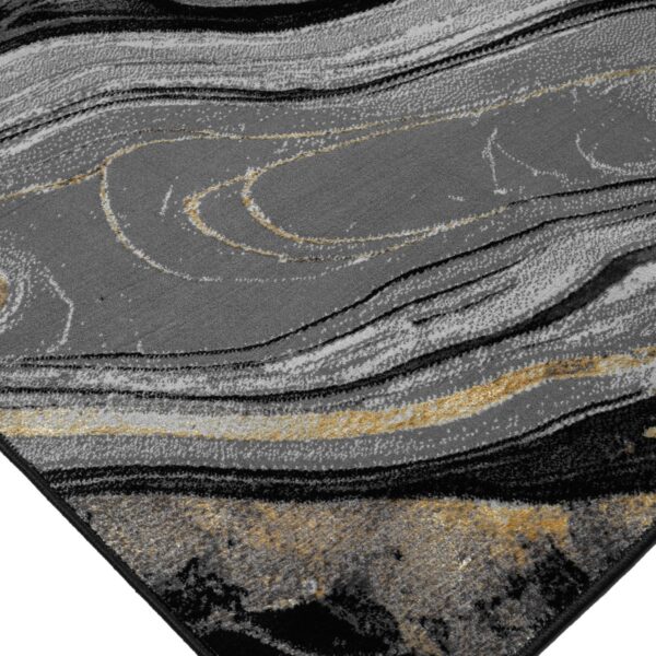 Ochre Gant Marble Effect Rug corner detail Rugstars UK