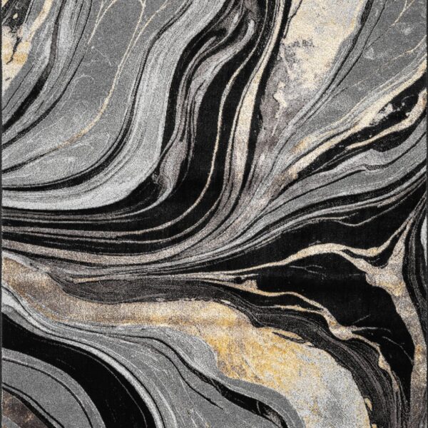 Ochre Gant Marble Effect Rug full view of the pattern Rugstars UK