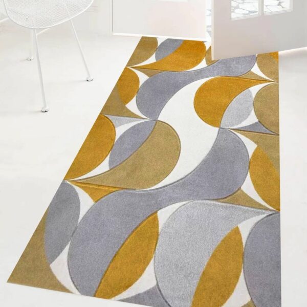Ochre Kenzo Geometric Area Rug detail view 1 Rugstars UK
