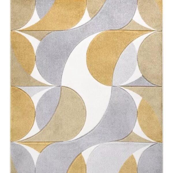 Ochre Kenzo Geometric Area Rug detail view 3 Rugstars UK