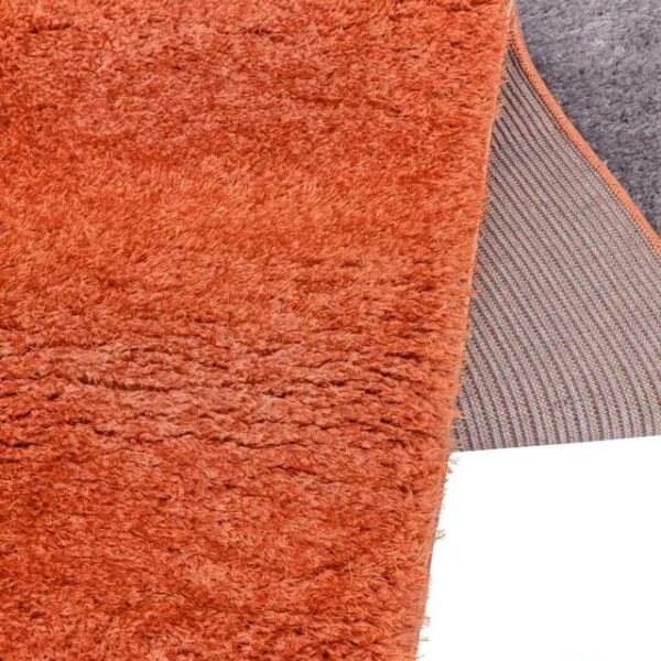 Orange Zonic Patchwork Shaggy Rug detail view 4 Rugstars UK