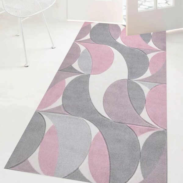 Pink Kenzo Geometric Area Rug detail view 1 Rugstars UK