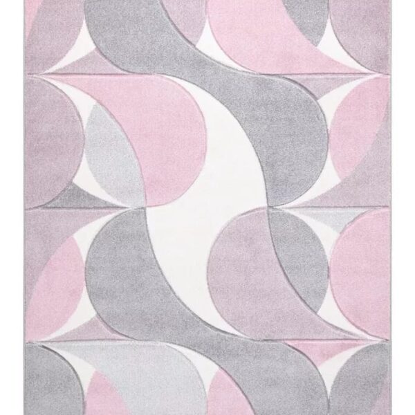 Pink Kenzo Geometric Area Rug detail view 3 Rugstars UK