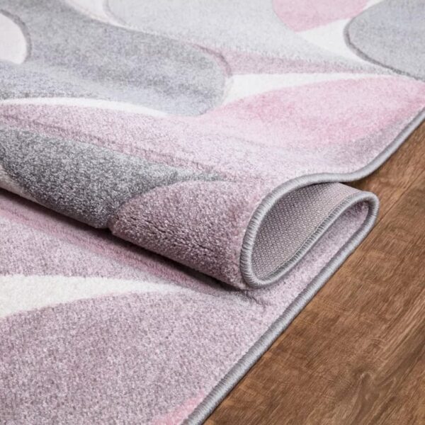 Pink Kenzo Geometric Area Rug detail view 4 Rugstars UK