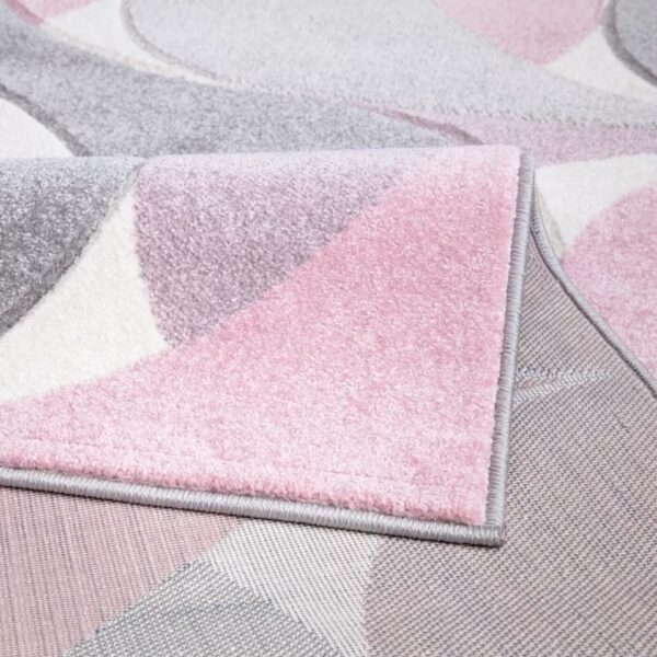 Pink Kenzo Geometric Area Rug detail view 5 Rugstars UK