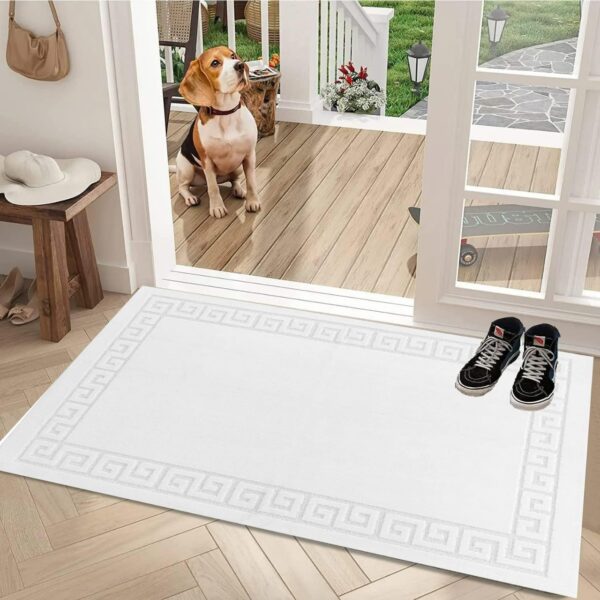 Plain White Mat door mat option for the Pona Pebble Shaggy Rug Rugstars UK