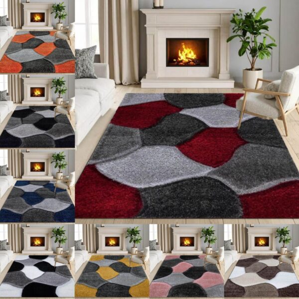 Pona Pebble Shaggy Rug shown in several colourways Rugstars UK