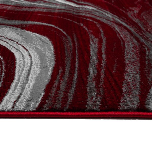 Red Gant Marble Effect Rug edge and pile close up Rugstars UK