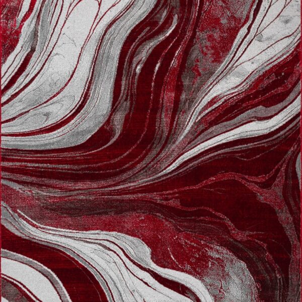 Red Gant Marble Effect Rug full view of the pattern Rugstars UK