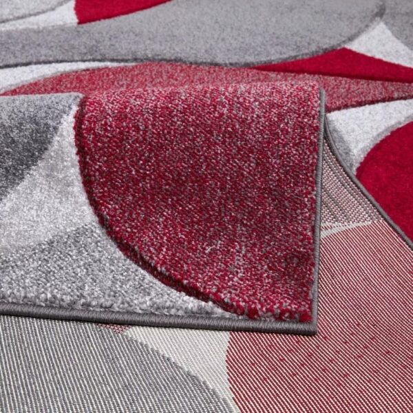 Red Kenzo Geometric Area Rug detail view 5 Rugstars UK