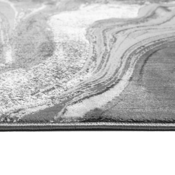 Silver Gant Marble Effect Rug edge and pile close up Rugstars UK