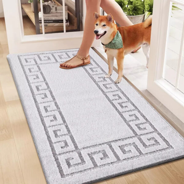 Silver Gel Back Mat door mat option for the Gant Marble Effect Rug Rugstars UK